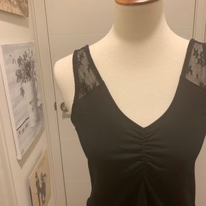 Torrid Foxy Ruched Black Lace Tank NWT